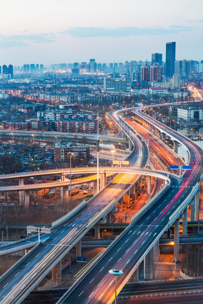 urban traffic view in modern city of China.